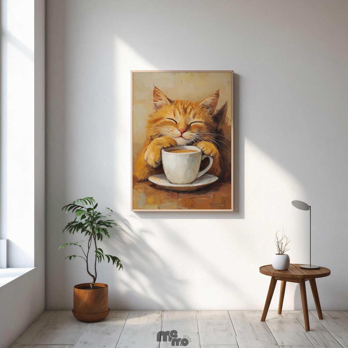 Orange Tabby Cat Coffee Art Print, Cozy Kitchen Decor - Image 6
