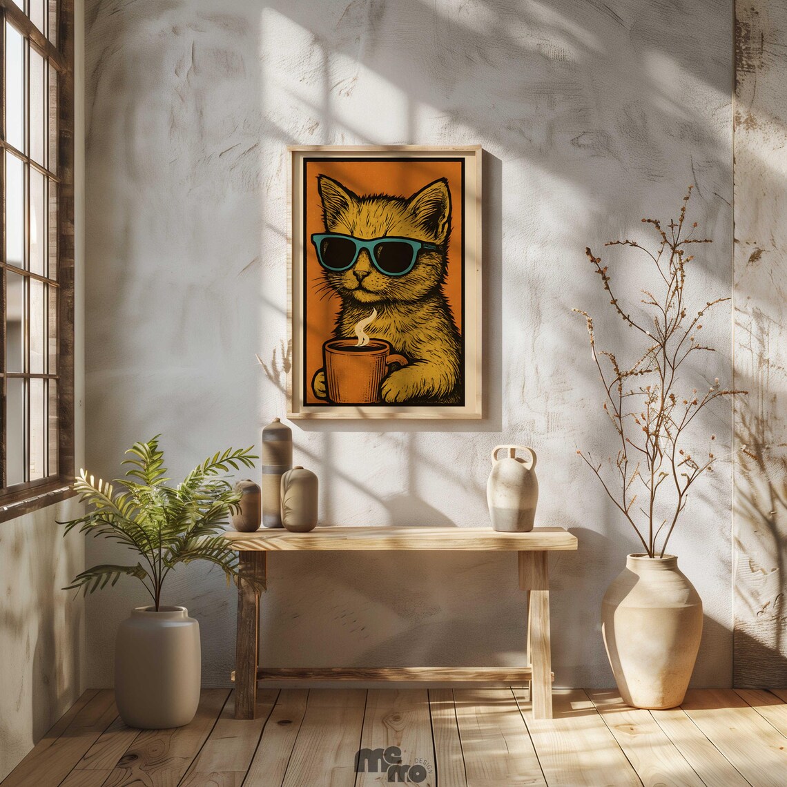 Cat Drinking Coffee, Vintage Funny Art Print - Image 2