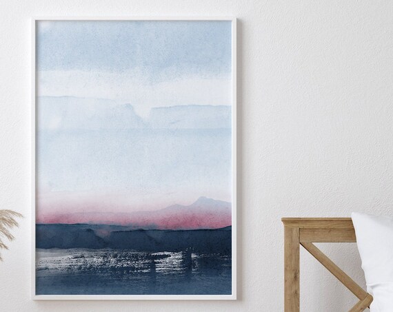Neutral Wall Art Abstract Wall Art Blue And White Modern Aesthetic Print Minimalist Poster Scandinavian Instant