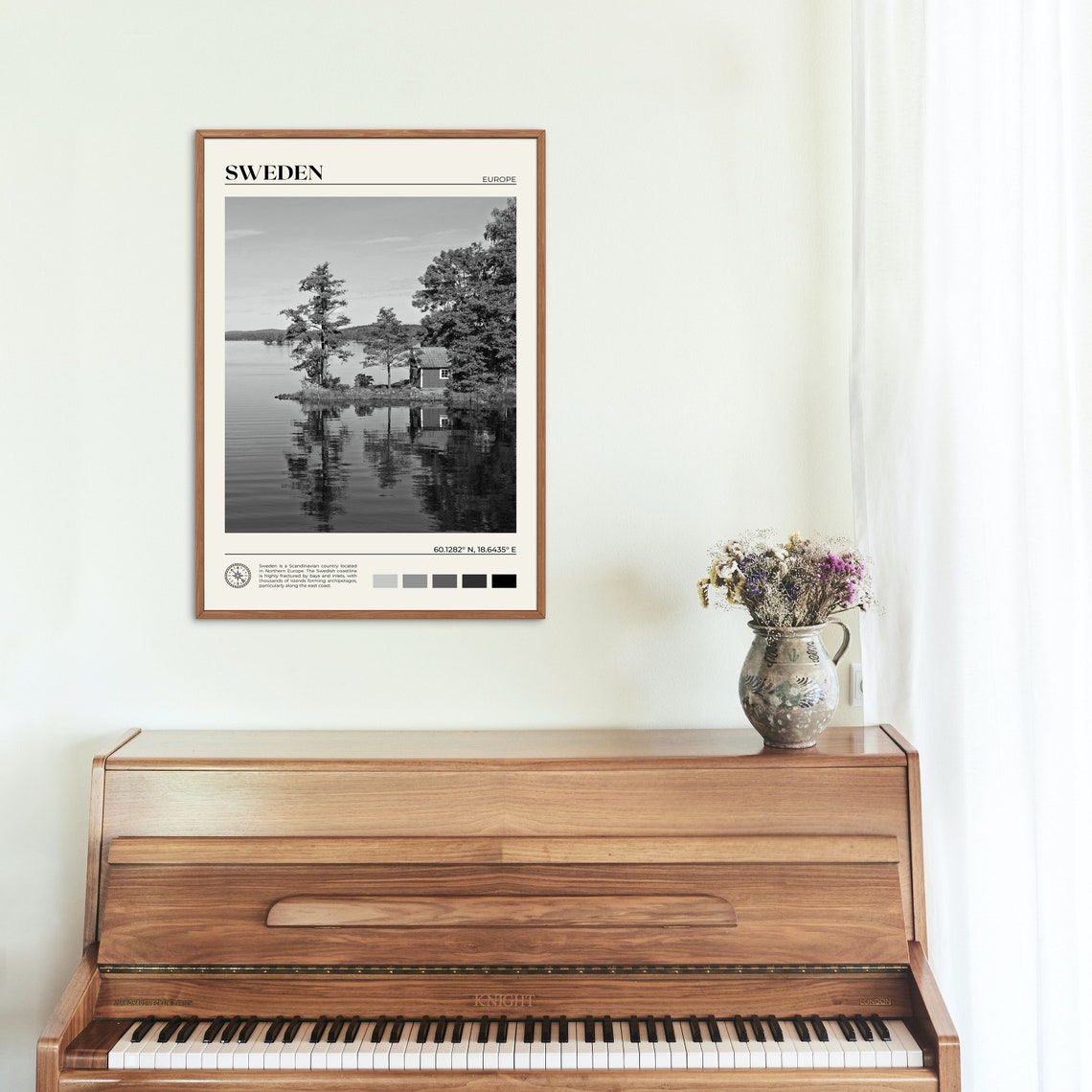 Black And White Sweden Print Sweden Wall Art Sweden Poster Sweden Photo Sweden Poster Print Sweden Wall Decor Stockholm Europe - Image 2