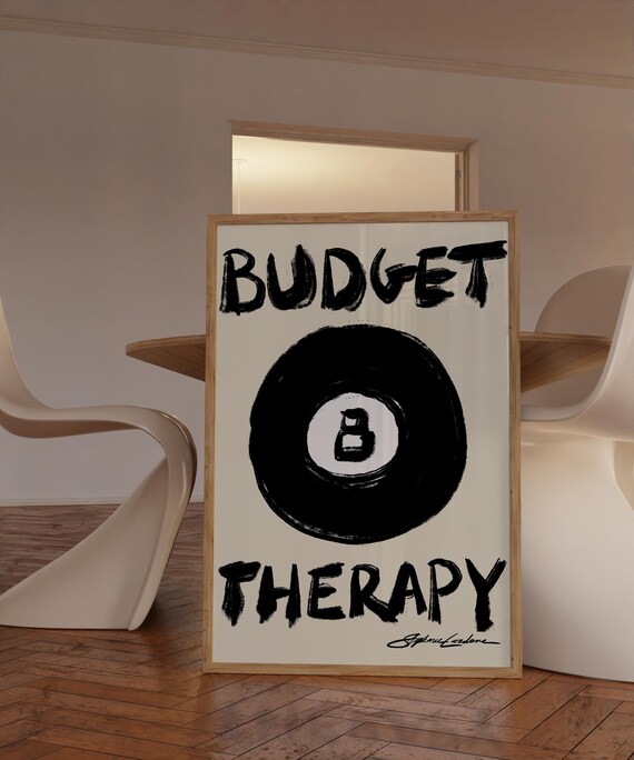 Budget Therapy Dopamine Decor Dorm Y2k Lucky You Print Bar Cart Art Funky Wall Preppy Room Magic 8 Ball