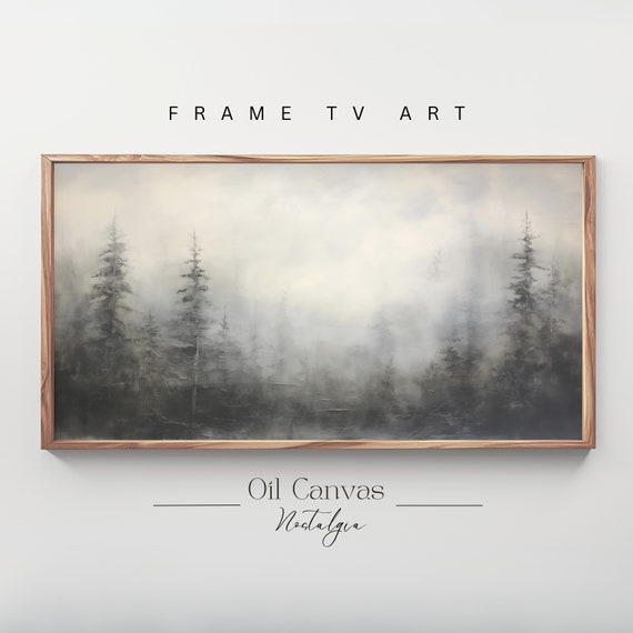 Frame Tv Halloween Art Oil Painting Moody Landscape Dark Academia Spooky Art Foggy Mysterious Scene