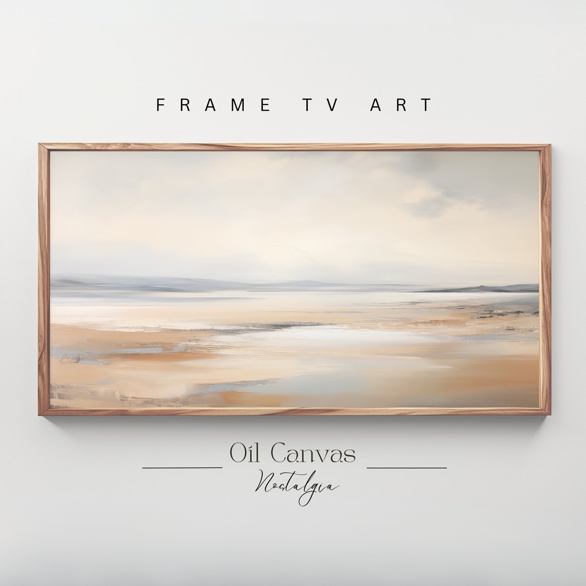Frame Tv Art Moody Abstract Oil Painting Minimalist Earth Tone Decor Rustic Wall Art