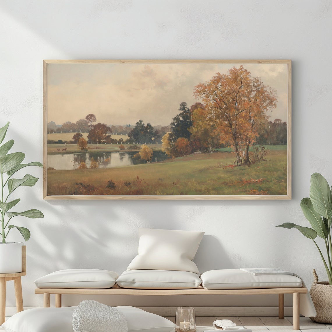 Halloween Frame Tv Art Haunted Graveyard Autumn Painting Spooky Cemetery Moody Decor - Image 2