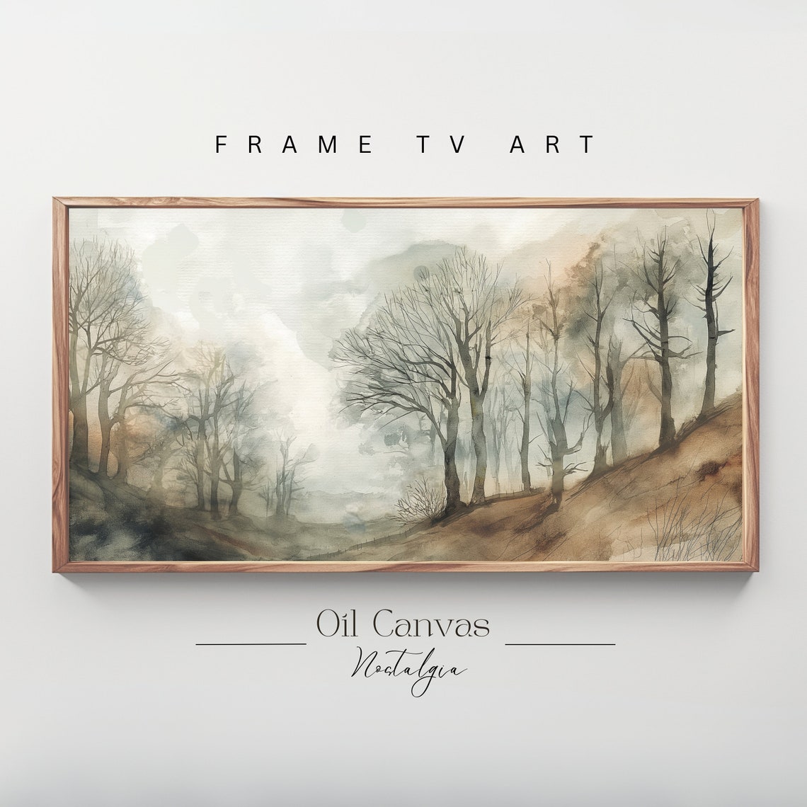 Frame Tv Art Countryside Landscape Muted Tones Moody Fall Landscape Country Meadow Painting Cottagecore