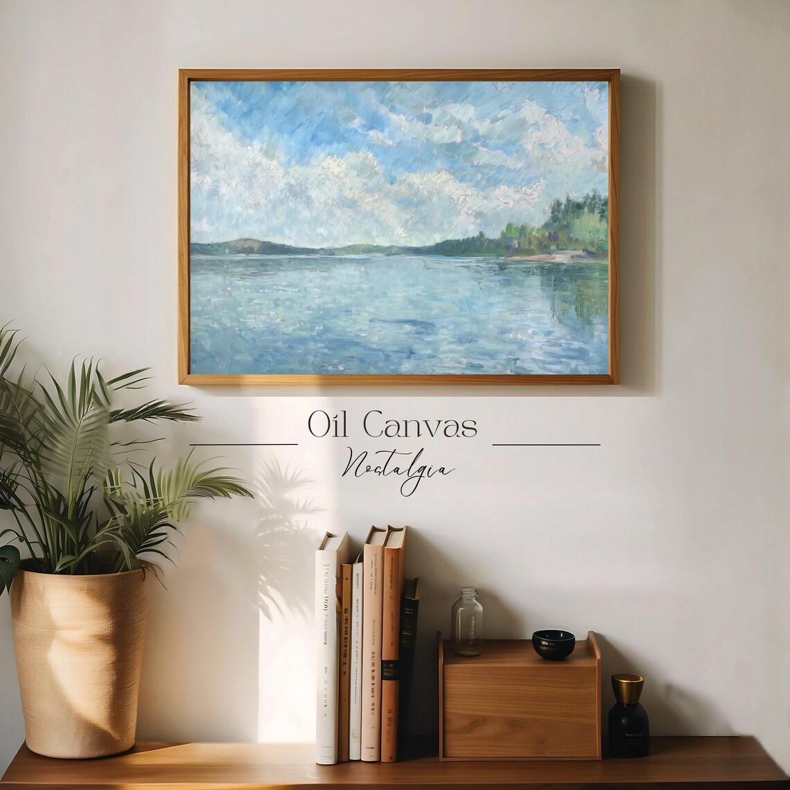 Wall Art Summer Sea Oil Painting Ocean Costal Landscape Blue Nautical Seascape Vintage - Image 3