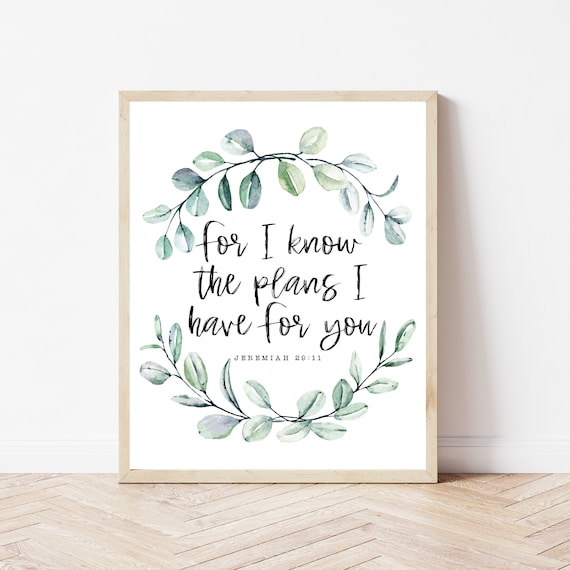 Christian Graduation Gift Jeremiah 2911 Bible Verse Wall Art Office Decor For I Know The Plans Have You Sign