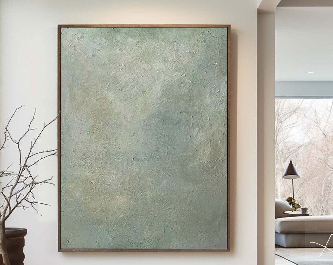Sage Green Abstract Texture Art Print, Minimalist - Image 5
