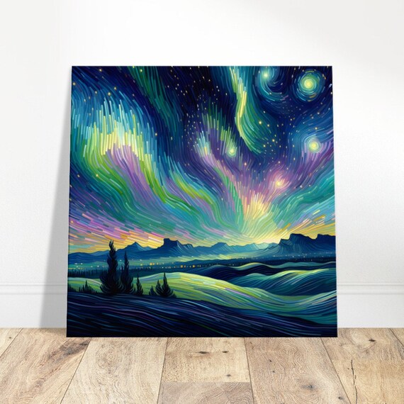 Aurora Dreams Van Gogh Style Oil Painting Print Impressionism Living Roombedroom Wall Prints Housewarming Gift