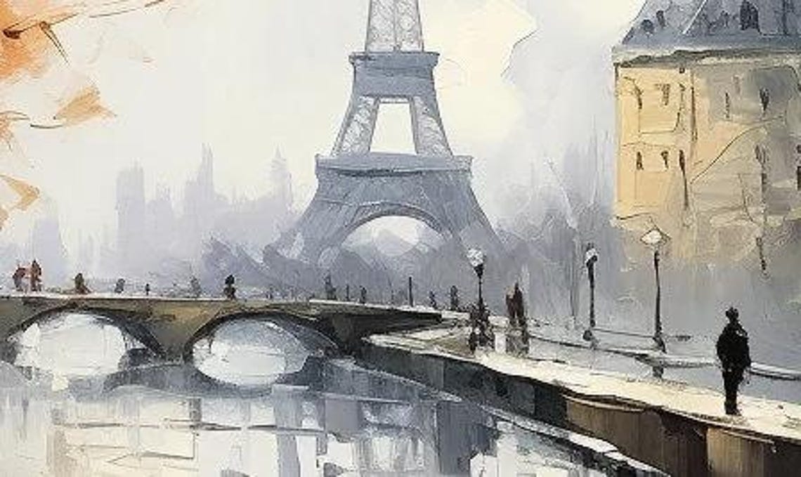 Paris Eiffel Tower Autumn River Scene with Golden Trees Poster - Image 5
