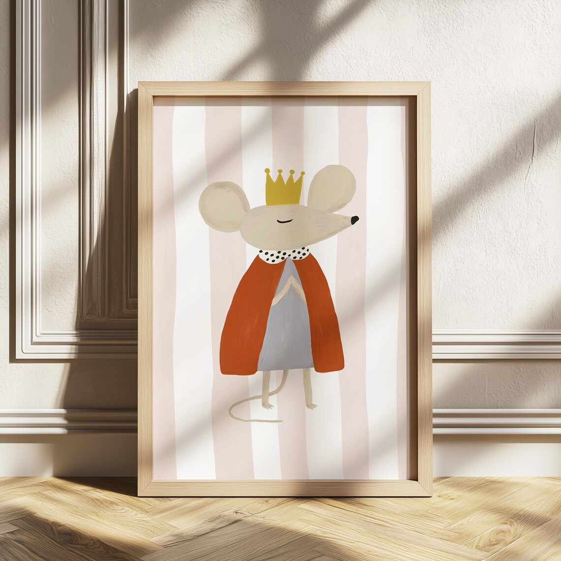 Royal Mouse King Nursery Print Nutcracker Inspired Art Kids Room Decor Whimsical Animal Wall Christmas