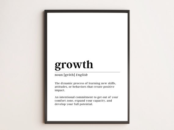 Growth Definition Motivational Quote Art Print