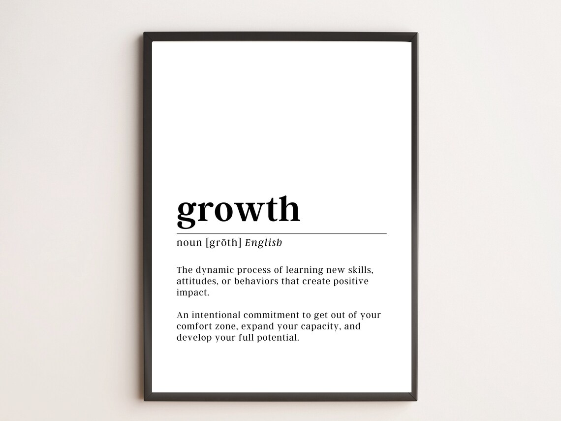 Growth Definition Motivational Quote Art Print
