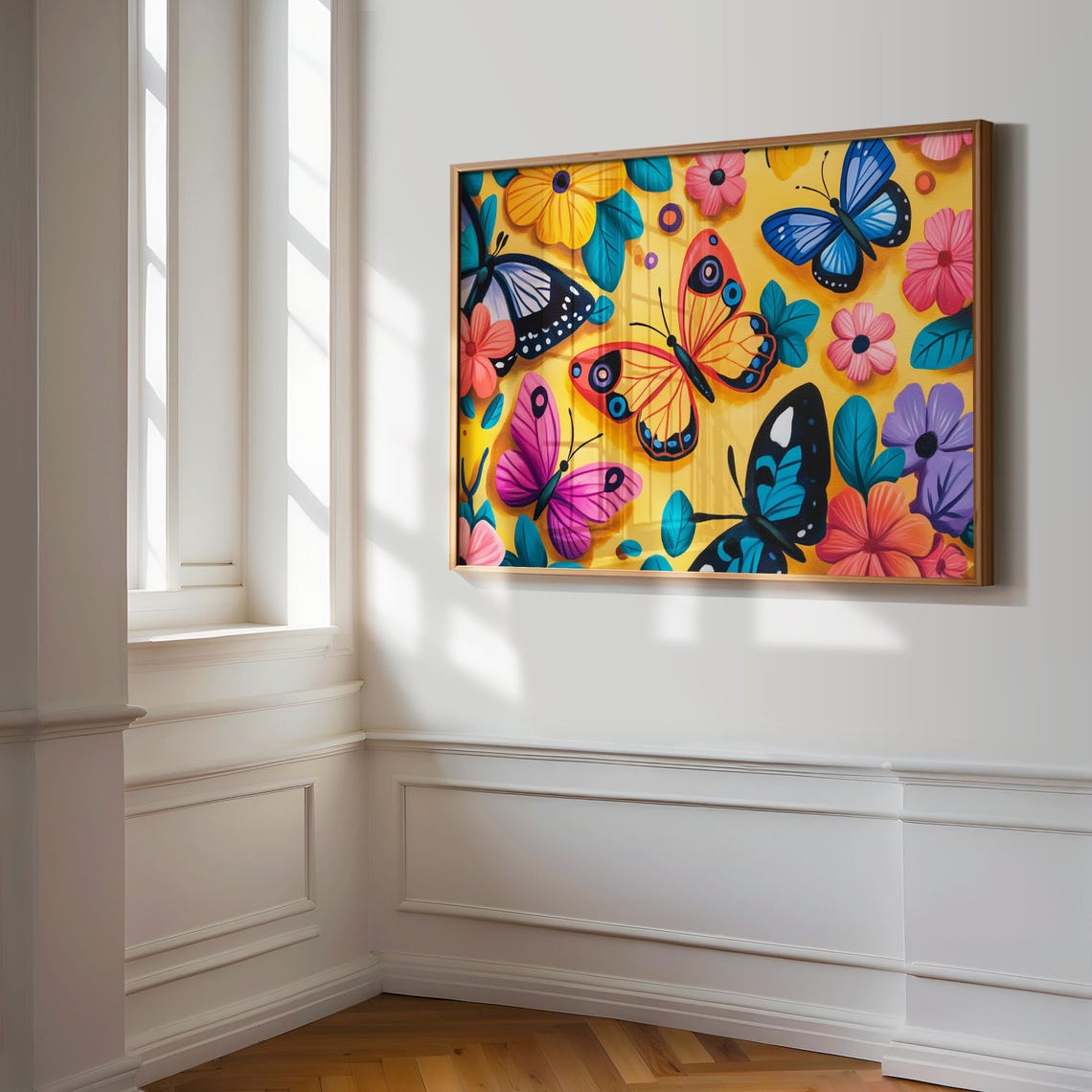Print Butterfly Portrait Painting Mexican Wall Art New Listing 5 - Image 3