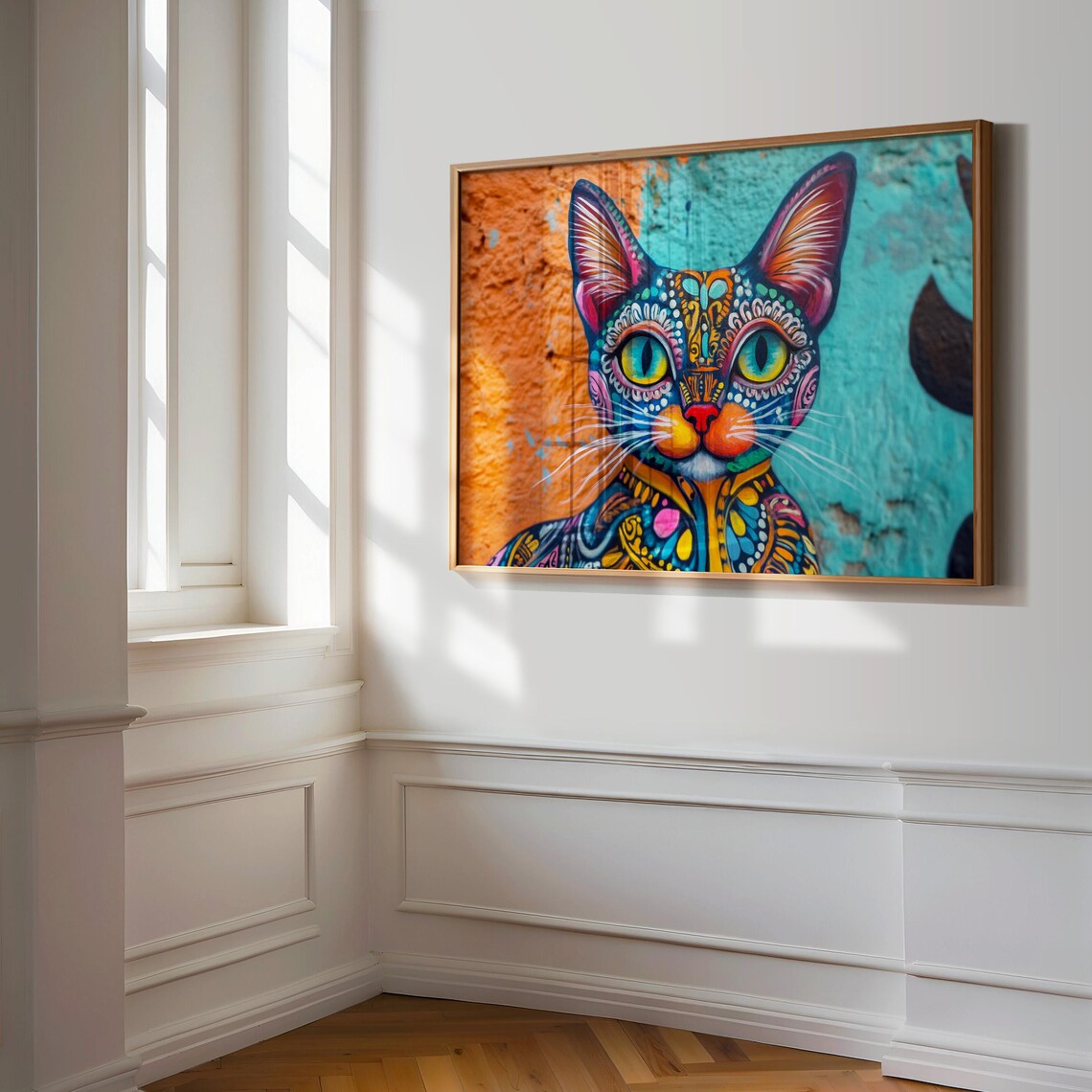 Cat Portrait Painting, Mexican Wall Art Print - Image 3