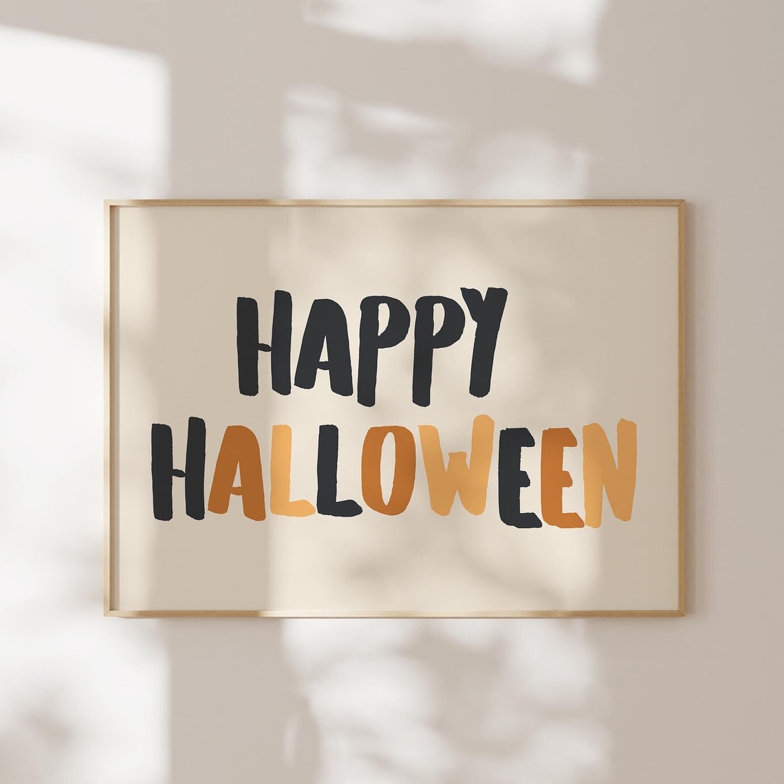 Happy Halloween Black Orange Brush Typography Trendy Spooky Poster