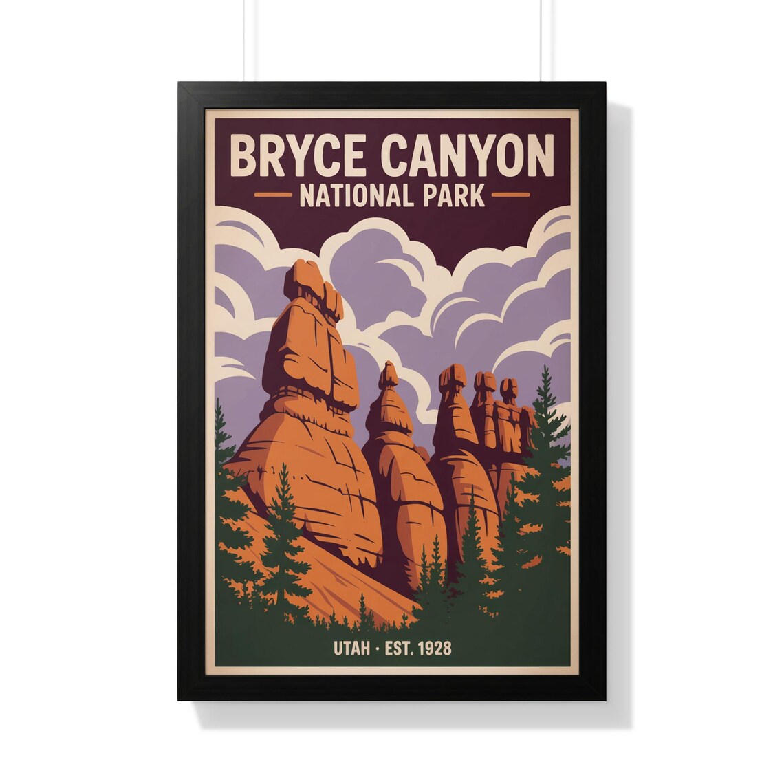 Bryce Canyon National Park Utah Hoodoos Vintage Travel Poster