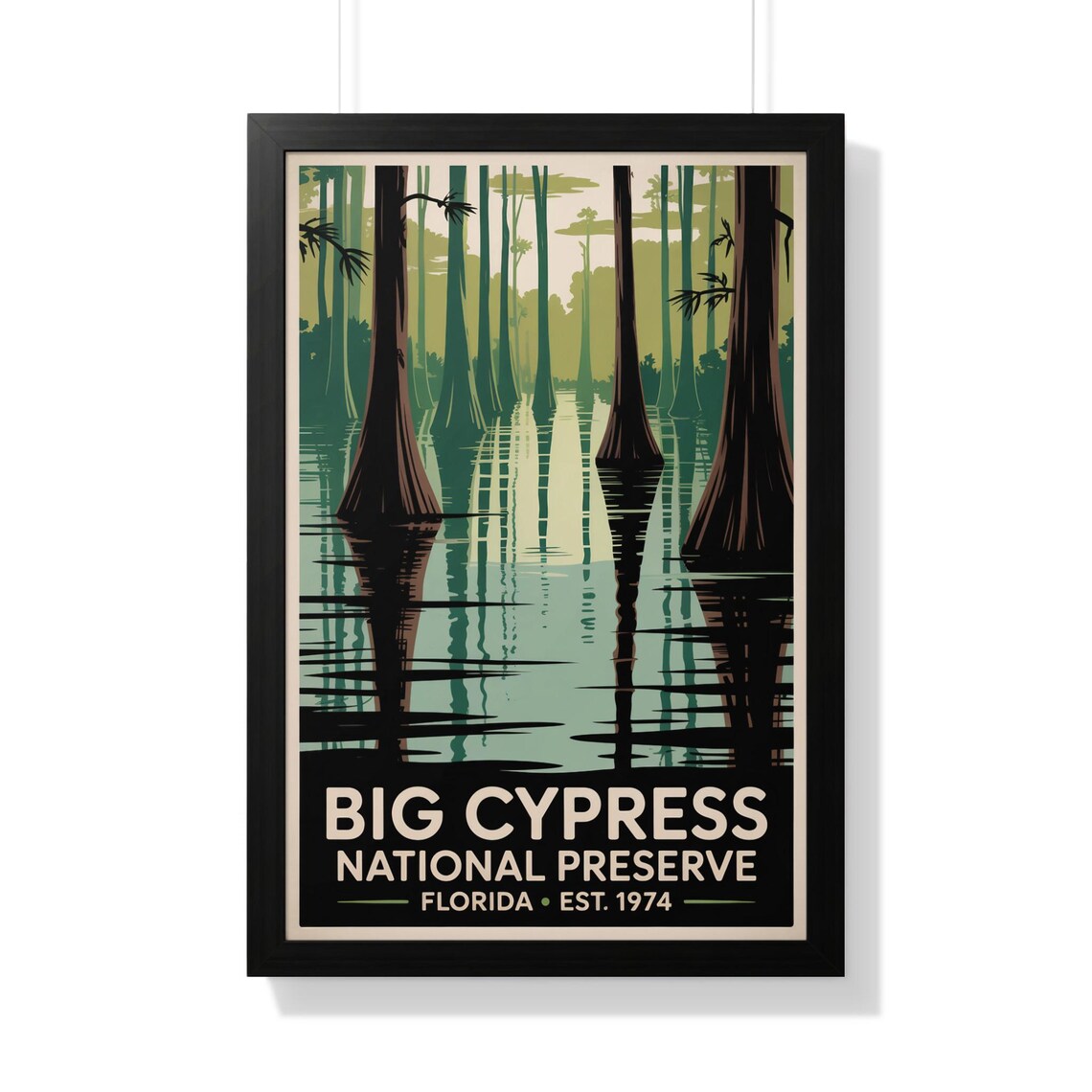 Big Cypress National Preserve Retro Florida Travel Poster