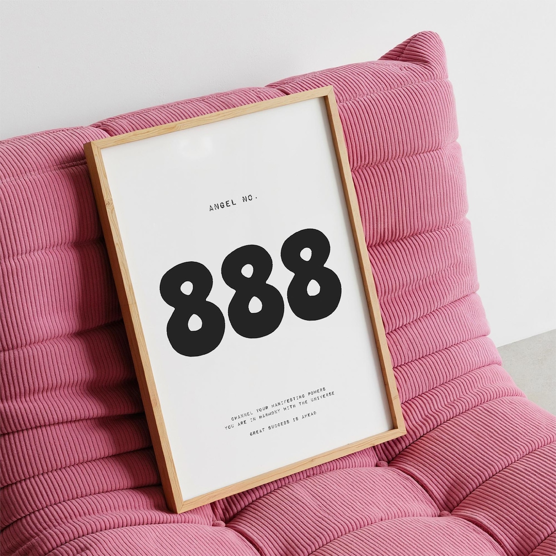888 Angel Number Manifestation Spiritual Quote Typography Poster