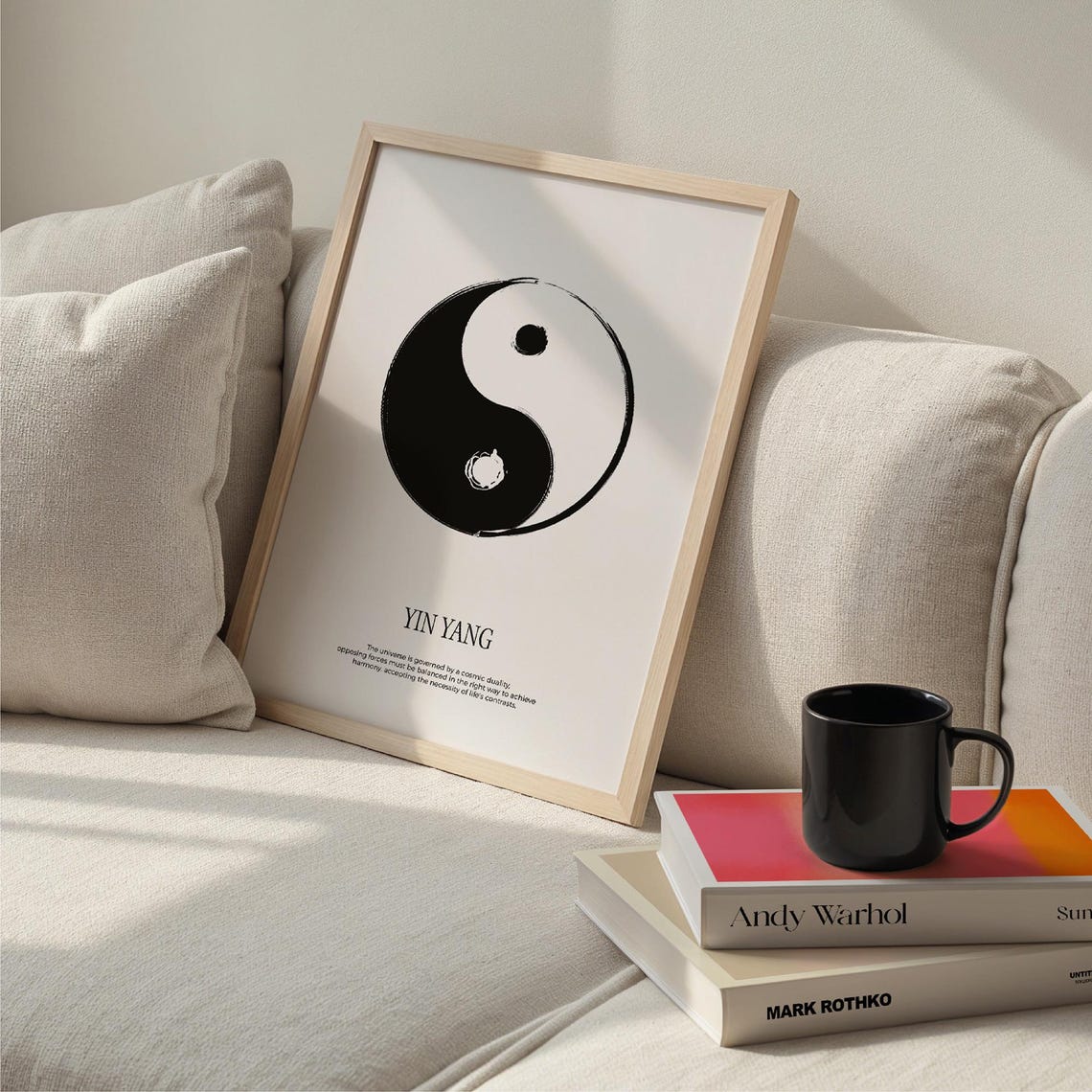 Yin Yang Symbol Print Zen Spiritual Meditation Art