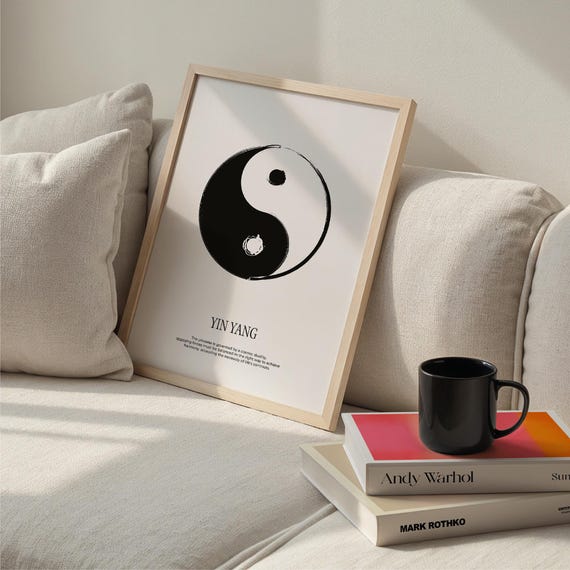 Yin Yang Symbol Print Zen Spiritual Meditation Art