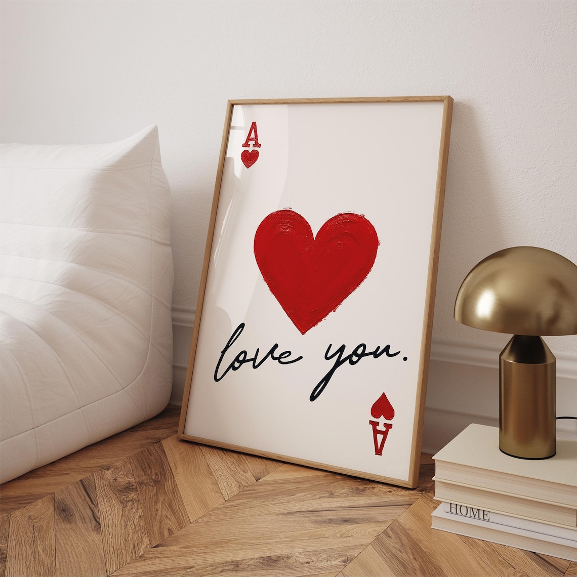 Ace Of Hearts Love You Romantic Playing Card Love Note Art Poster