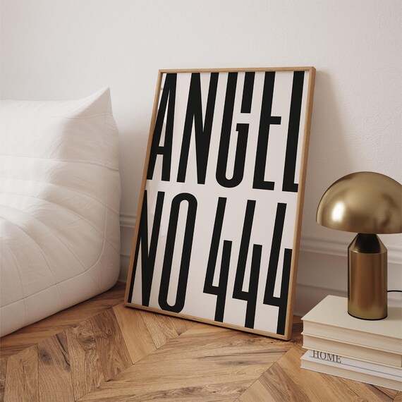 444 Angel Number Print Bold Typographic Spiritual Wall Art