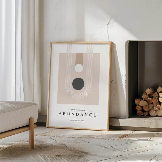 Wealth Affirmation Poster Minimalist Boho Art