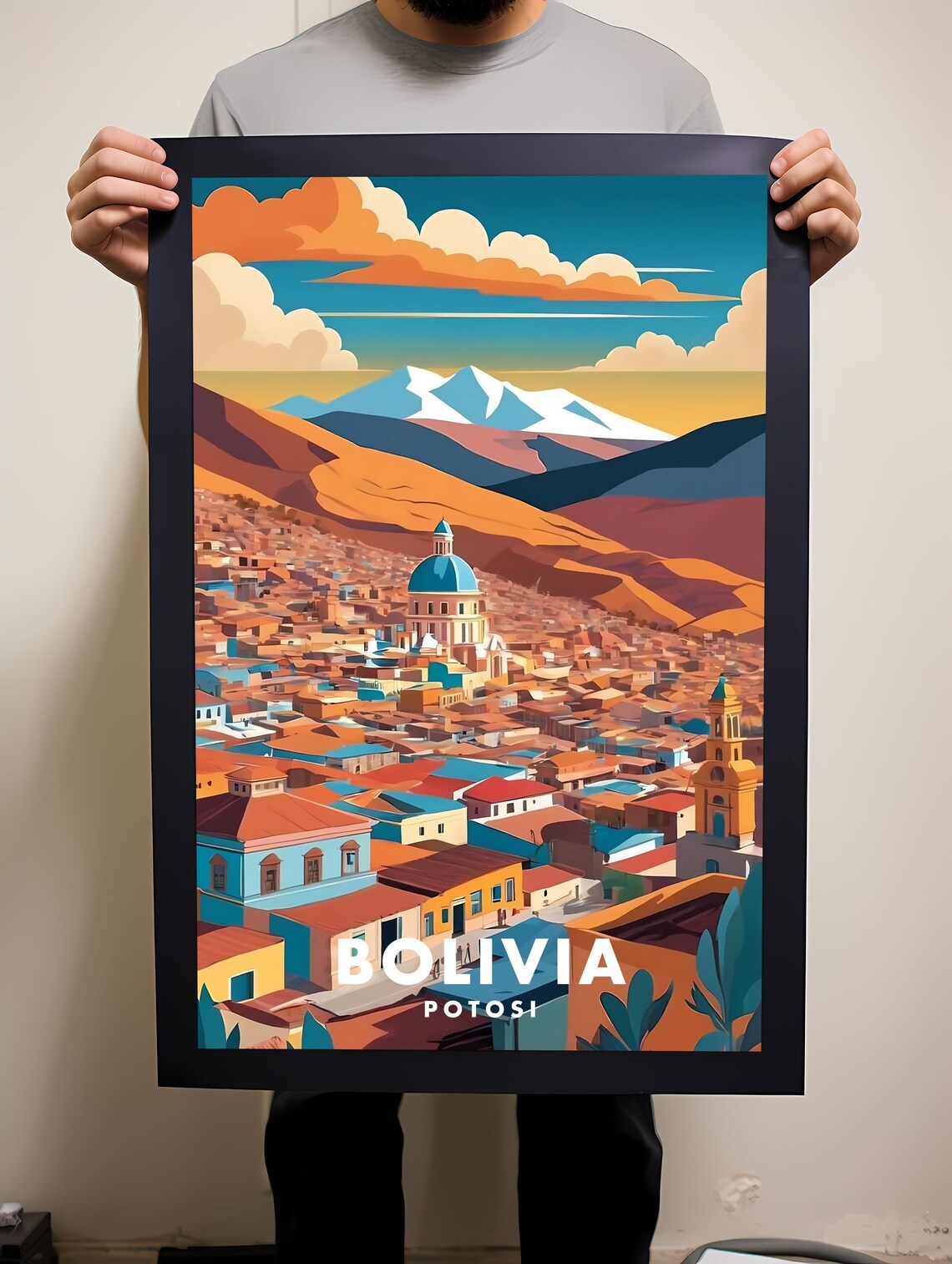 Potosí Bolivia Colorful Cityscape Illustration Travel Poster - Image 2