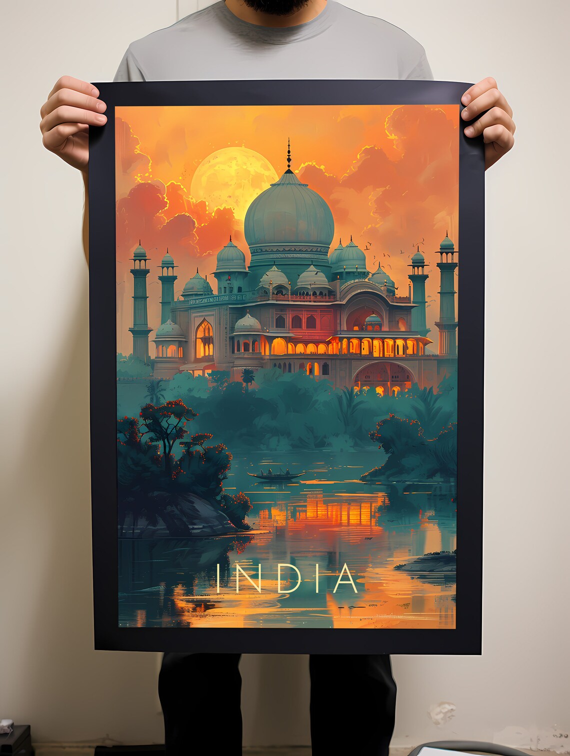 India Travel Poster, New Home Wall Art Print