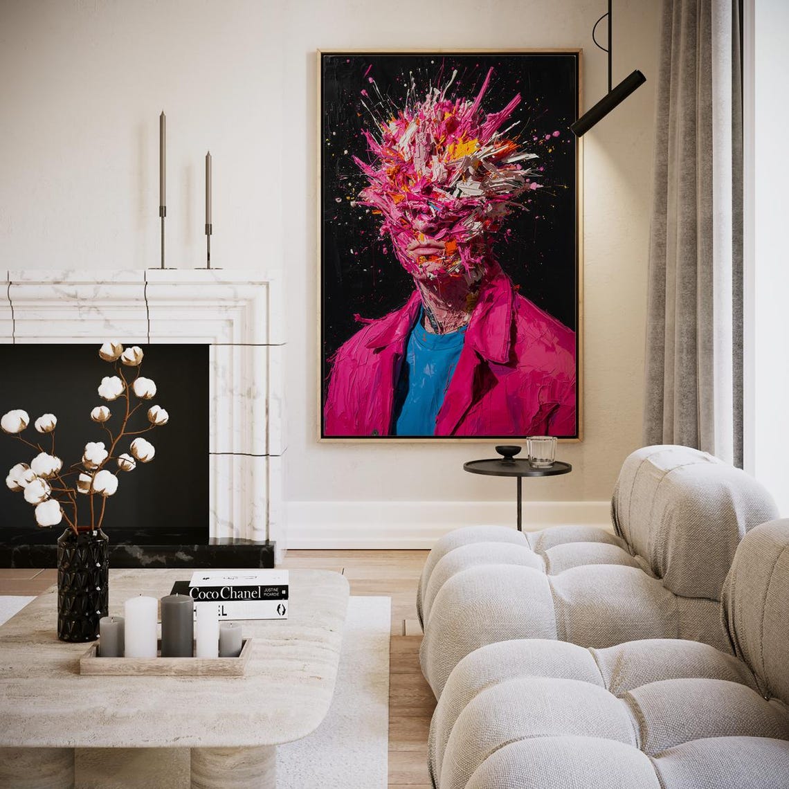 Explosion Of Colors Abstract Figure Pink Paint Splash Art Poster