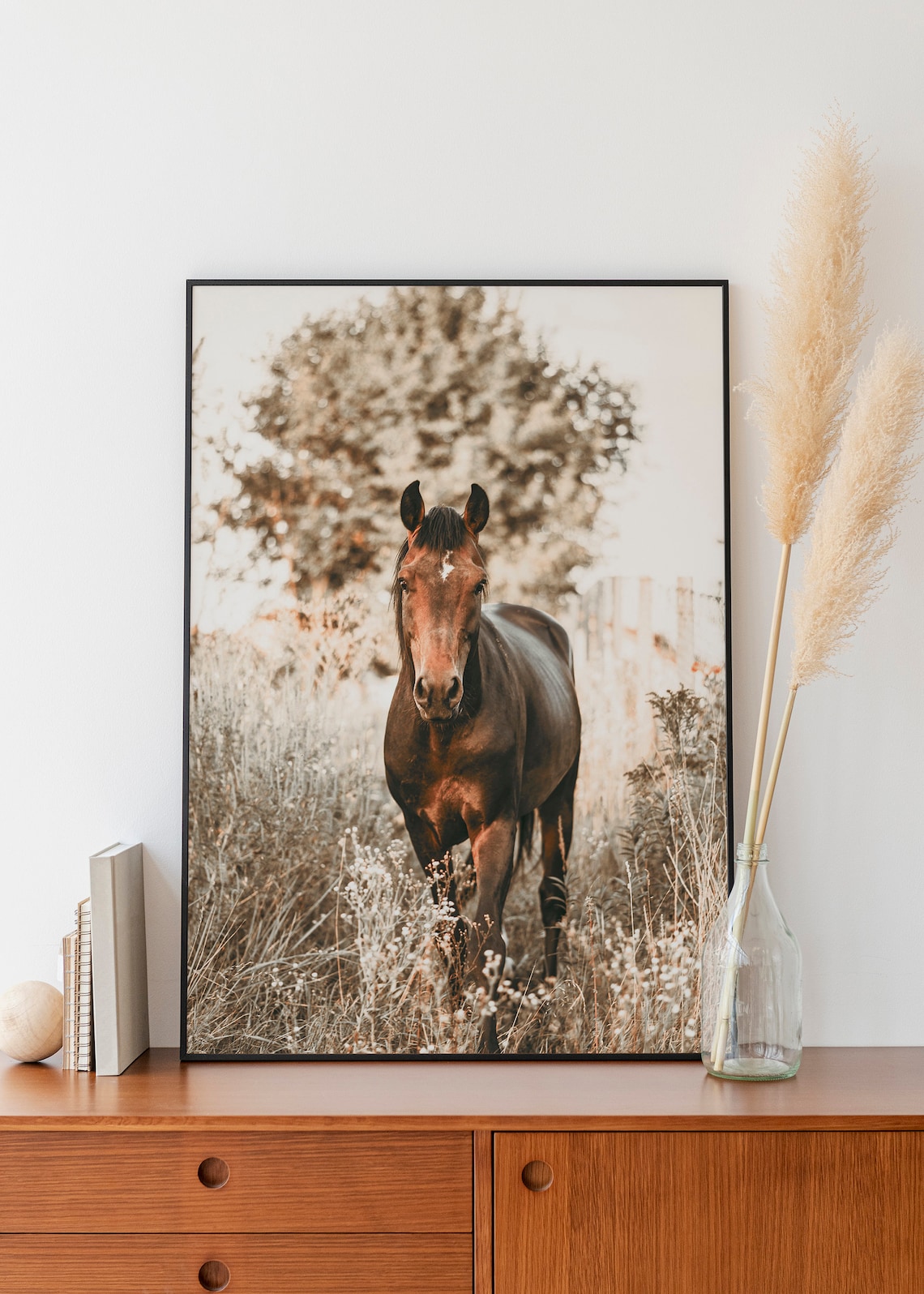 Brown Horse Art Print, Southwestern Farmhouse Decor
