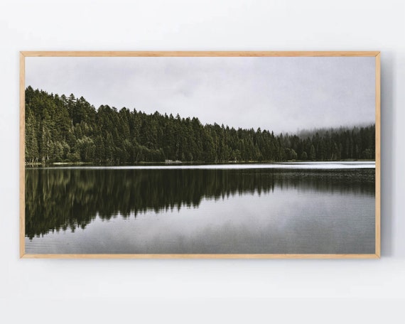 Samsung Frame Tv Art Lake Forest Instant Green