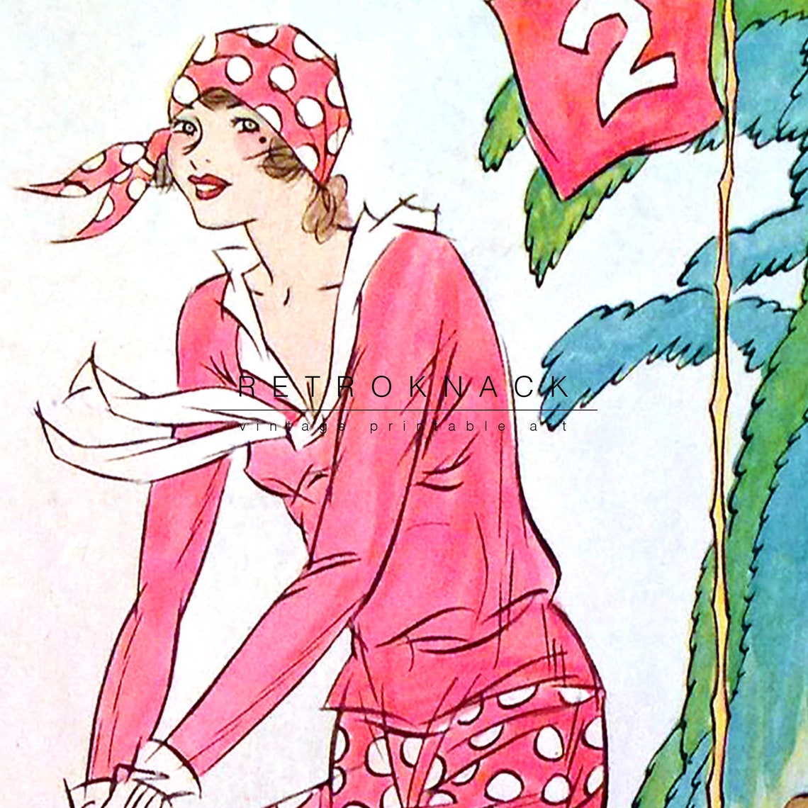 Judge Magazine 1929 Golf Cover Keep Your Eye On The Ball Poster - Image 2