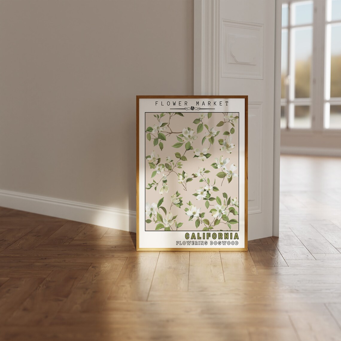 California Flowering Dogwood Flower Market Botanical Art Print - Image 3