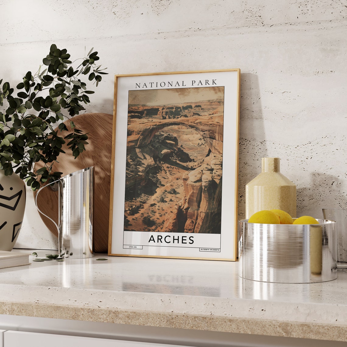 Arches Utah Natural Stone Arch Red Rock Desert National Park Poster - Image 2
