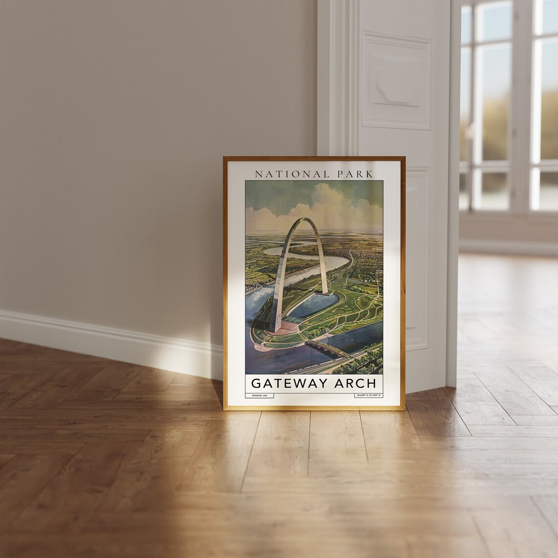 Gateway Arch St Louis Missouri Aerial View National Park Travel Poster - Image 3