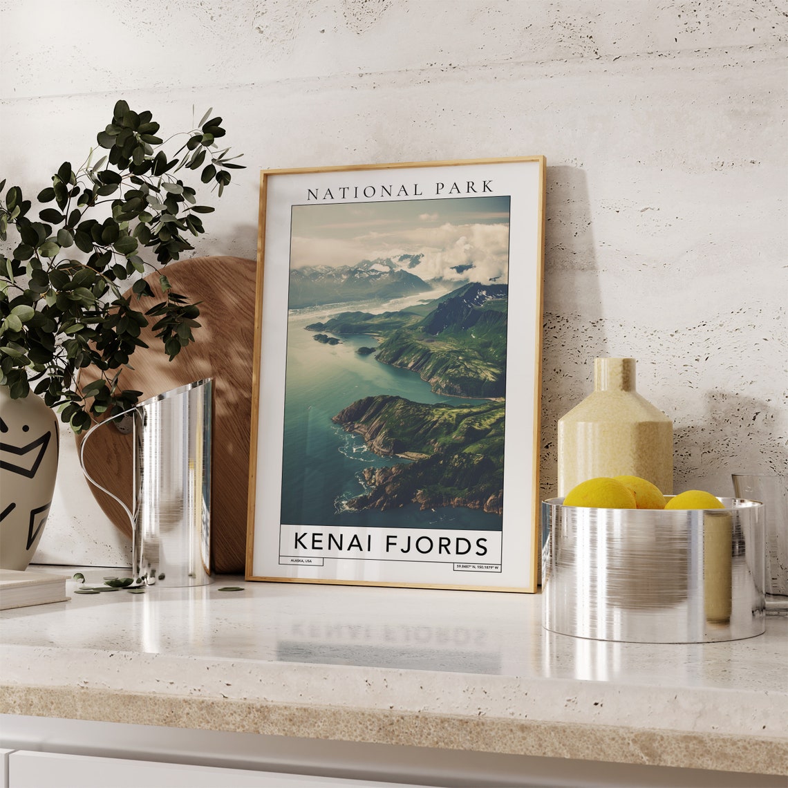 Kenai Fjords National Park Travel Print Kenai Fjords Alaska Travel Poster Kenai Fjords Gift Print Travel Print National Park Wall Art - Image 2