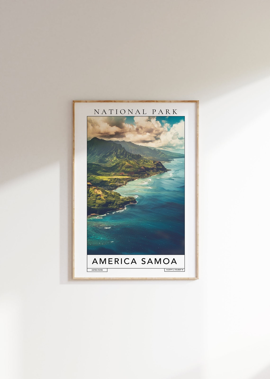 American Samoa Tropical Coast Ocean Cliffs National Park Poster