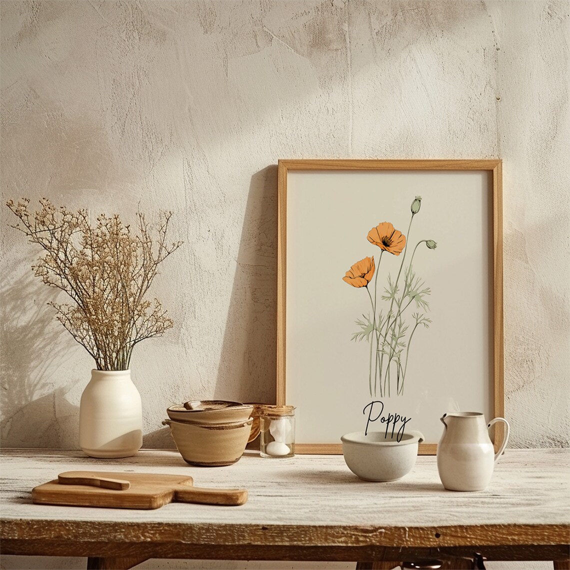 California Poppy State Flower Line Art Flower Line Art California State Flower California Poppy Flower Print Botanical Print - Image 2
