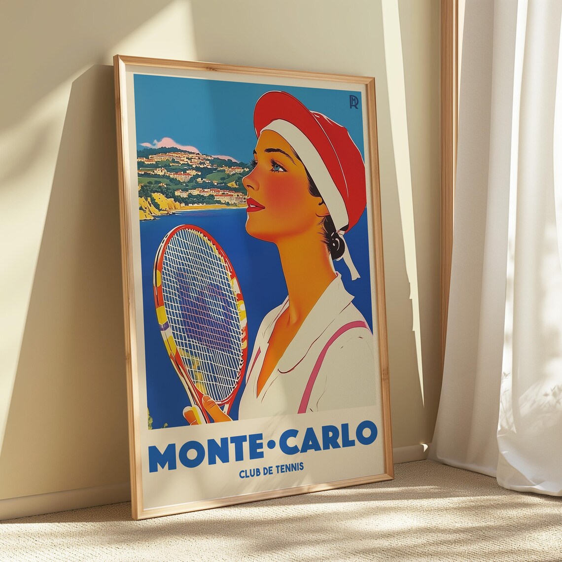 Monte Carlo Tennis Club Vintage Poster French Riviera Retro Sports Art - Image 4