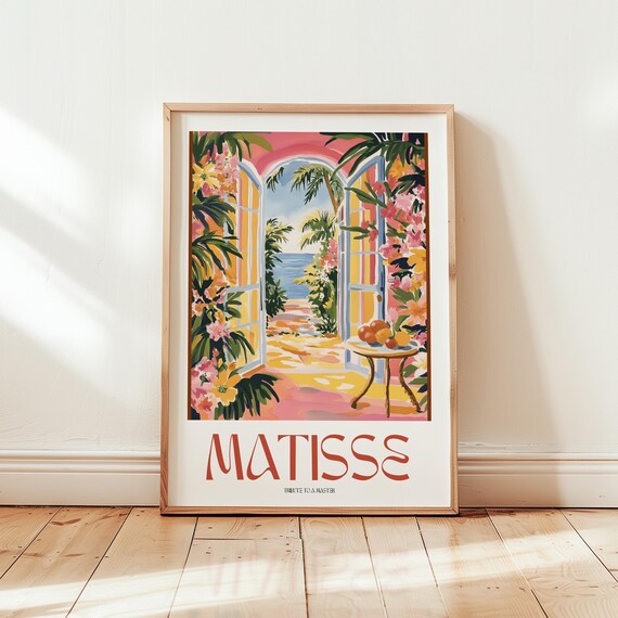 Henri Matisse Print Aesthetic Mediterranean Garden Poster Colorful Coastal Wall Art Vibrant Floral Home Decor Modern Art Gift Idea