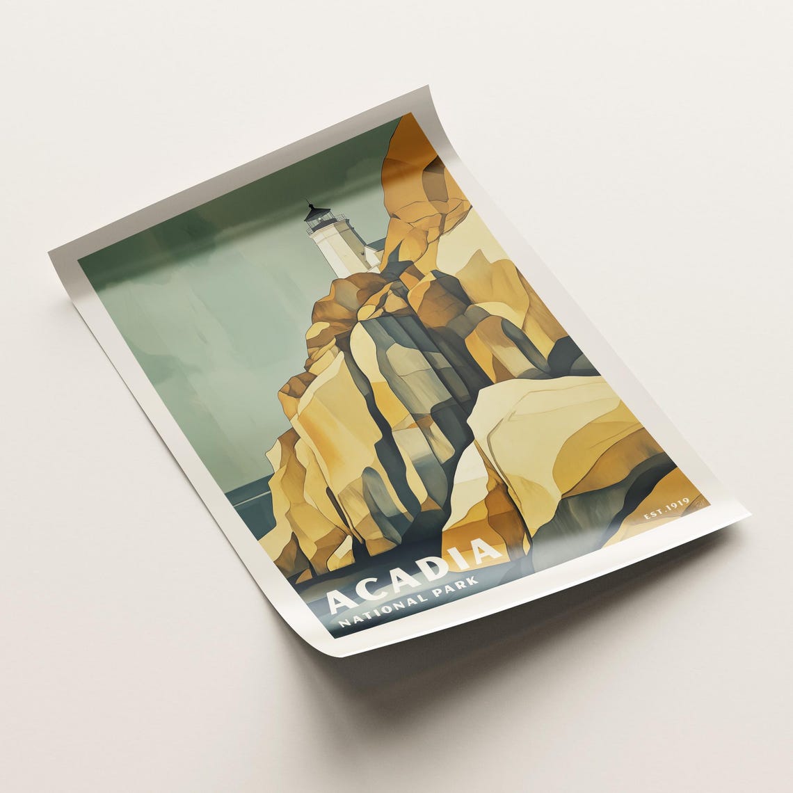 Acadia National Park Maine Lighthouse Ocean Cliffs Art Poster - Image 6