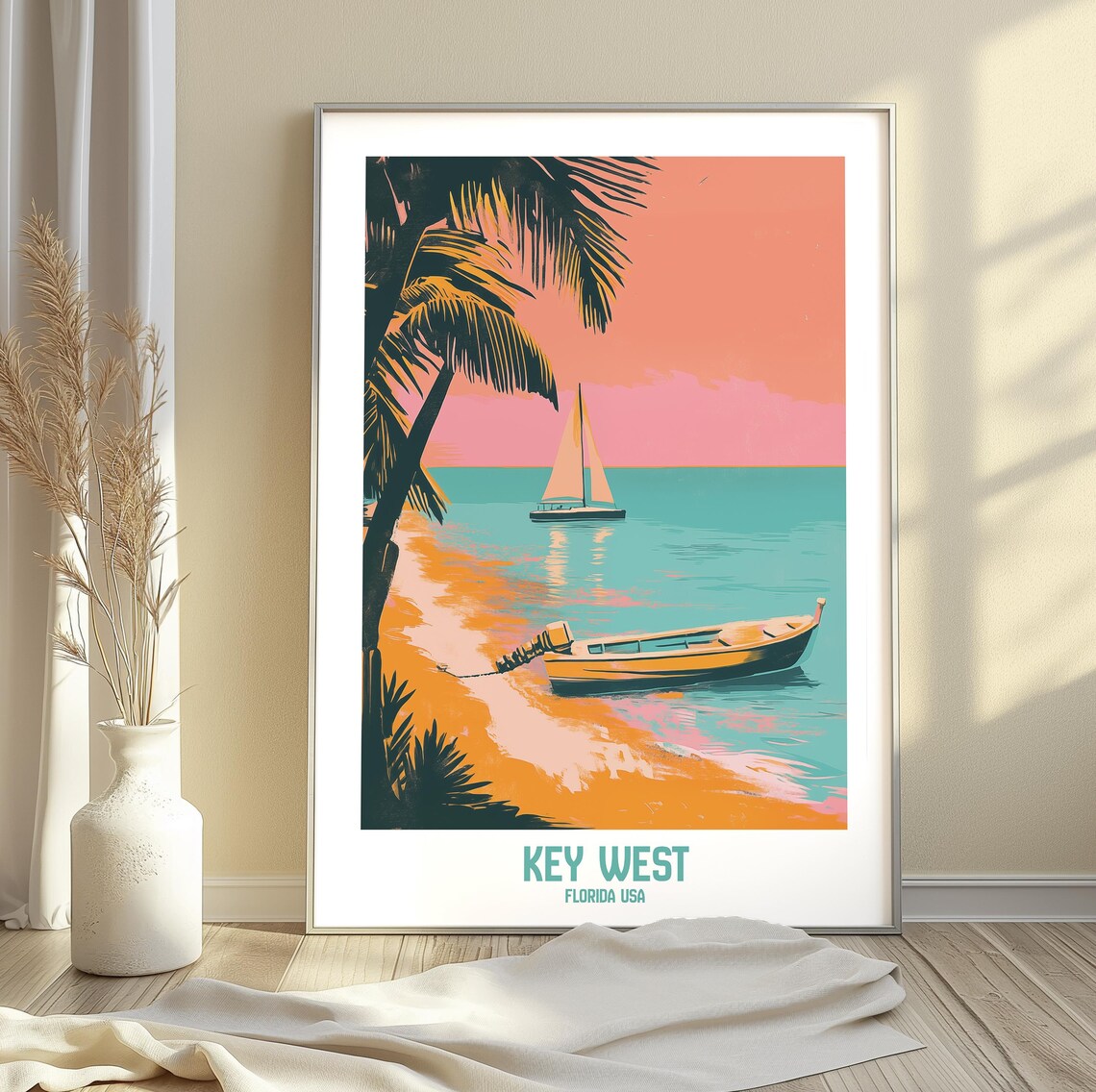 Key West Florida Travel Poster Tropical Paradise Art Print