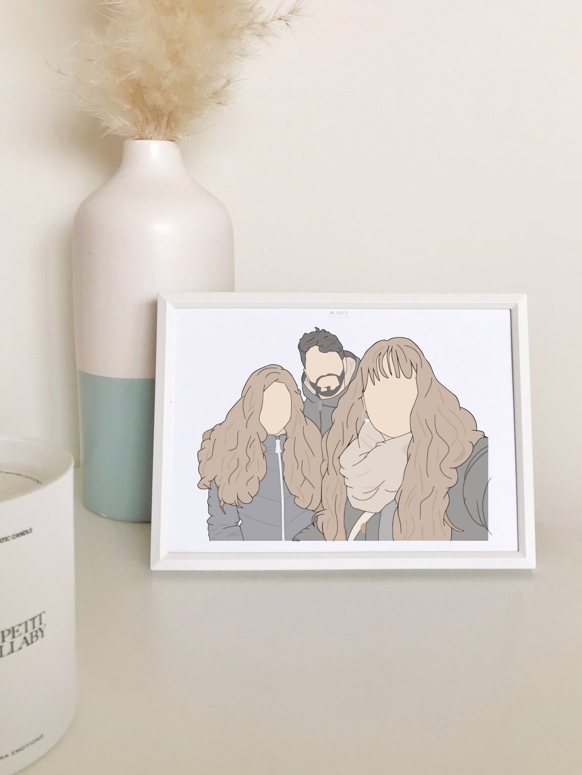 Sketch From Photo Best Friend Portrait Drawing From Photo Best Friend Png Best Friend Bday Soul Sister Gift Custom Illustration Gift - Image 3