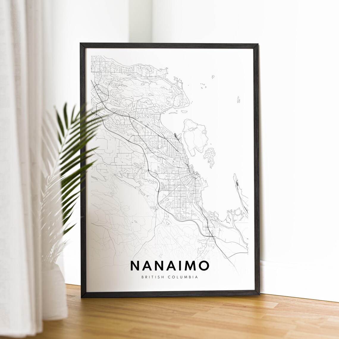 Nanaimo British Columbia Vancouver Island City Street Map Poster - Image 2