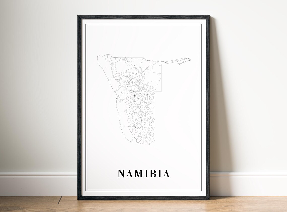 Namibia Southern Africa Country Minimalist Outline Map Poster