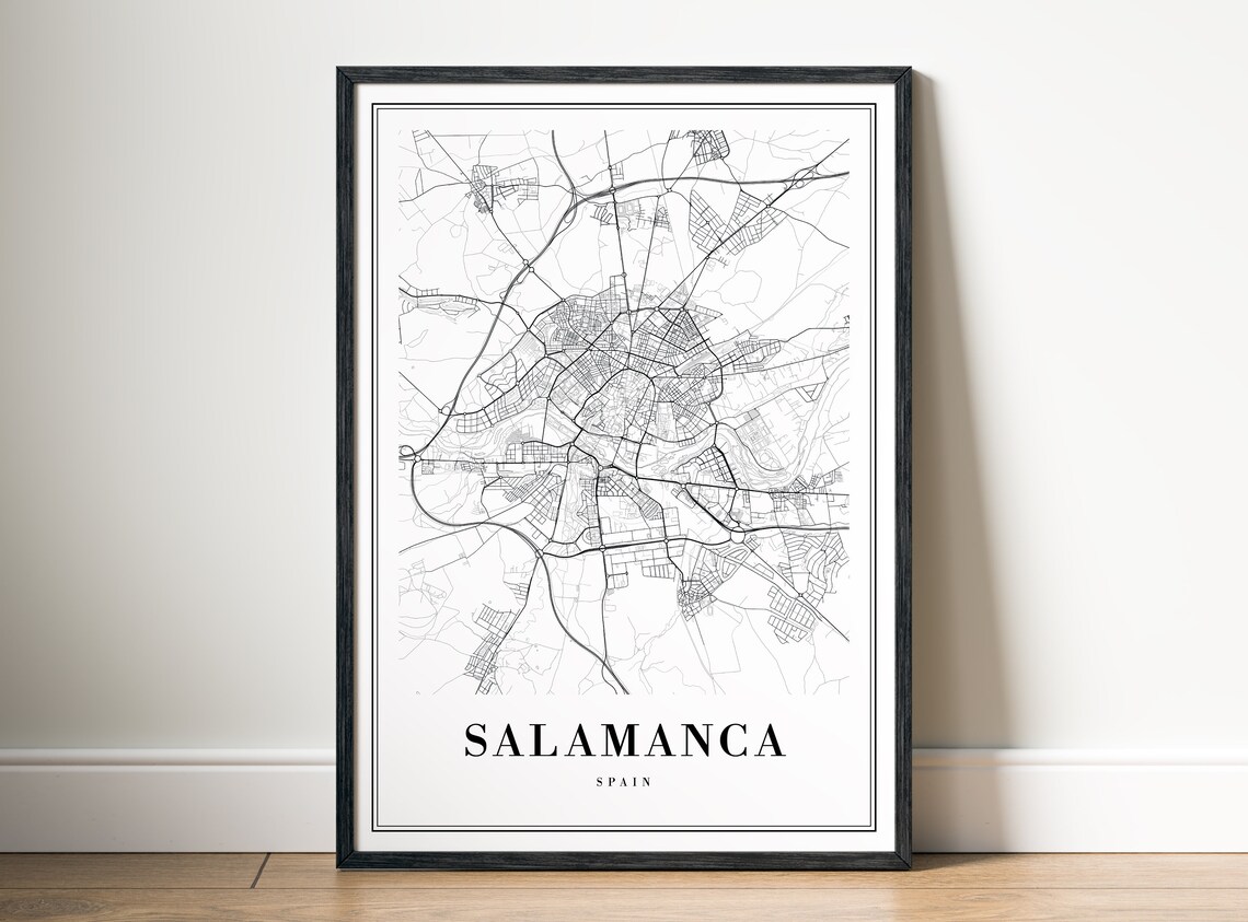 Salamanca Spain Map Print, Black and White Travel Poster - Image 5