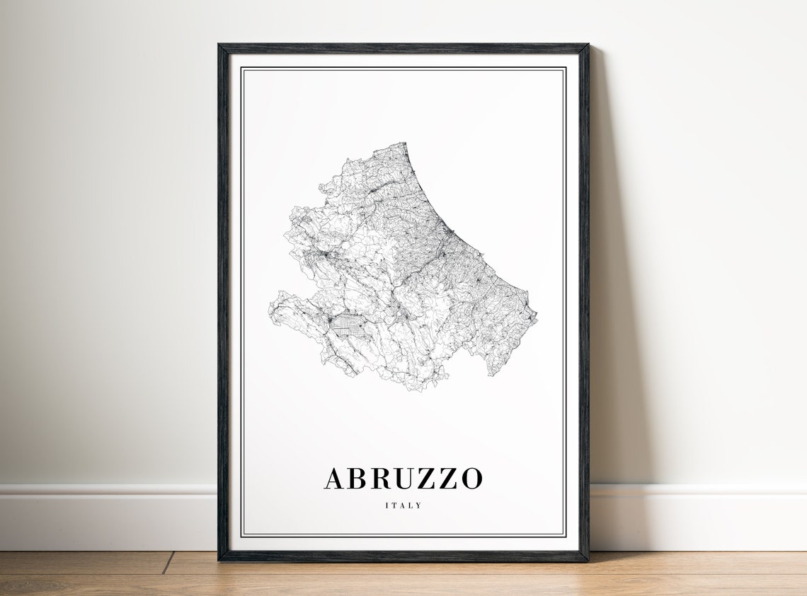 Abruzzo Italy Region Outline Minimalist Travel Map Wall Poster