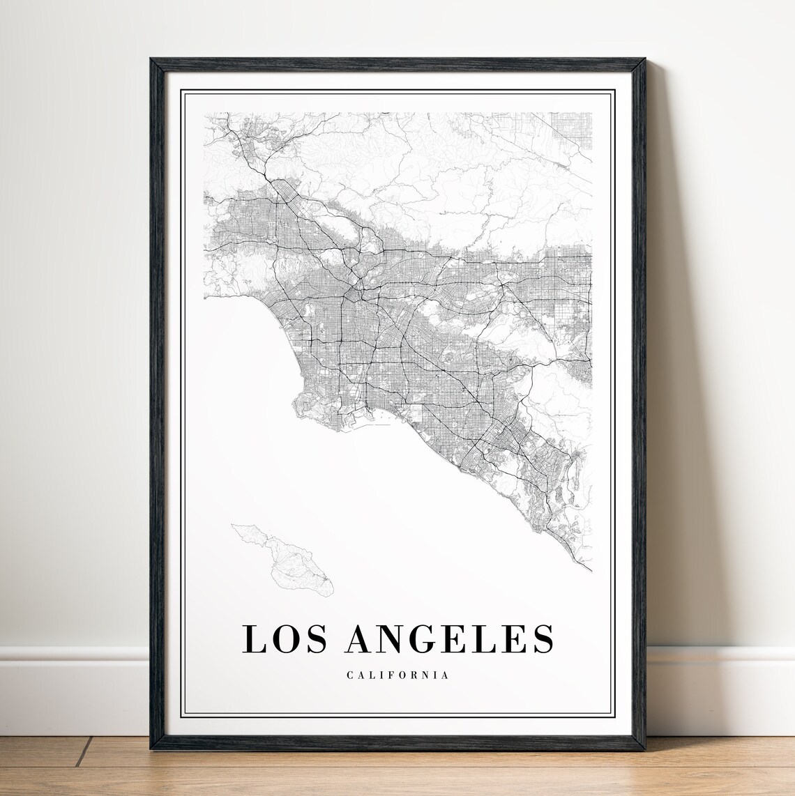 Los Angeles Map Print, Black And White Sketch - Image 5